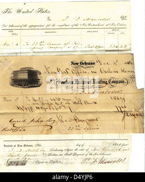 Voucher per coperture ignifughe sul Post Office in New Orleans Custom House, 12/1860 (anteriore) Foto Stock