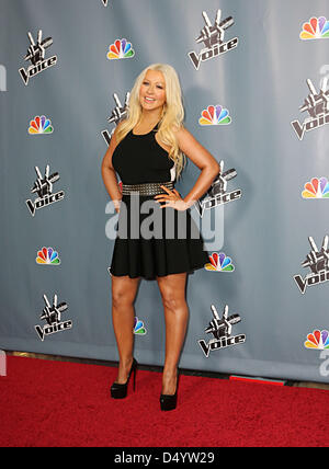 Los Angeles, California, USA. Marzo 20, 2013. CHRISTINA AGUILERA assiste la voce stagione quattro Premiere Immagine di credito: credito: Karen Curley/ZUMAPRESS.com/Alamy Live News Foto Stock