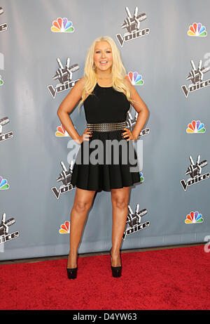 Los Angeles, California, USA. Marzo 20, 2013. CHRISTINA AGUILERA assiste la voce stagione quattro Premiere Immagine di credito: credito: Karen Curley/ZUMAPRESS.com/Alamy Live News Foto Stock