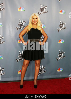 Los Angeles, California, USA. Marzo 20, 2013. CHRISTINA AGUILERA assiste la voce stagione quattro Premiere Immagine di credito: credito: Karen Curley/ZUMAPRESS.com/Alamy Live News Foto Stock