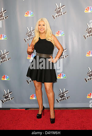 Los Angeles, California, USA. Marzo 20, 2013. CHRISTINA AGUILERA assiste la voce stagione quattro Premiere Immagine di credito: credito: Karen Curley/ZUMAPRESS.com/Alamy Live News Foto Stock