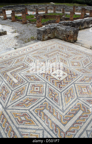 Mosaico in rovine Romane di Conimbriga. Conimbriga rovine romane, Coimbra, Beira Litoral, Portogallo Foto Stock