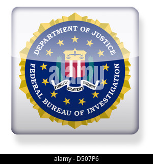 FBI guarnizione come l'icona di un'app. Percorso di clipping incluso. Foto Stock