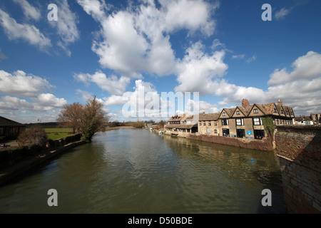 Fiume Great Ouse da London Road Bridge St Ives Foto Stock