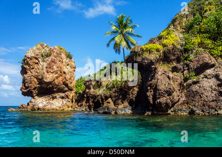 Morgan testa della formazione di roccia in San Andres y Providencia, Colombia Foto Stock