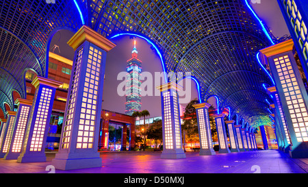 Taipei, Taiwan downtown cityscape. Foto Stock