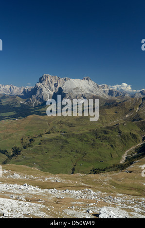 Compatsch, Italia, vista dal punto più alto del massiccio dello Sciliar Foto Stock