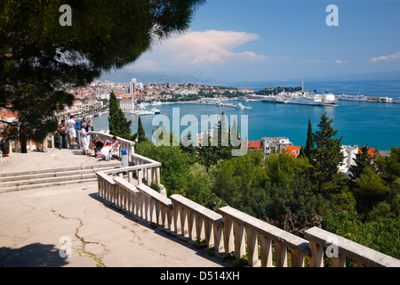 Spalato Città.Una vista dalla collina di Mariano al porto di Spalato. Foto Stock