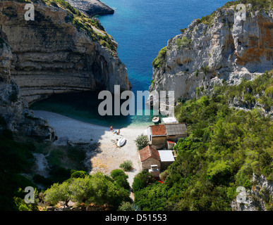 Isola di Vis, Stiniva Foto Stock