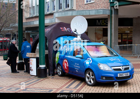 Sky stand promozionale, il distretto, Coventry, Regno Unito Foto Stock