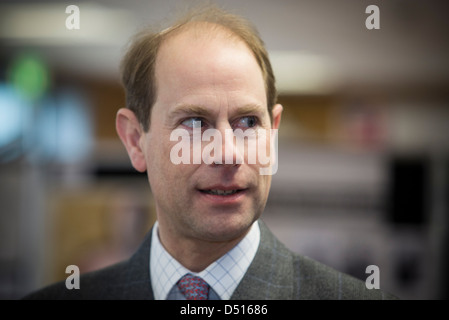 HRH Prince Edward in una visita del Midlands, Regno Unito. Foto Stock