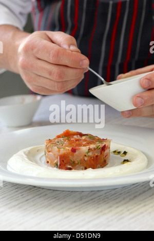 Ceviche, materie antipasti di pesce Foto Stock