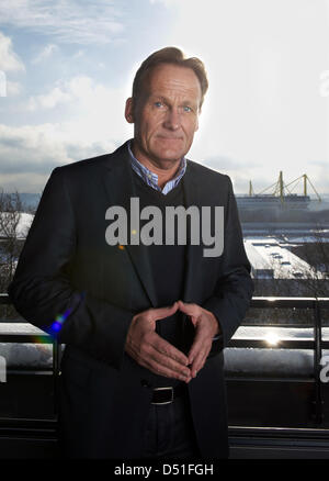 Bundesliga tedesca club Borussia Dortmund del direttore Hans-Joachim Watzke sorrisi a Dortmund, Germania, 09 dicembre 2010. Foto: Bernd Thissen Foto Stock