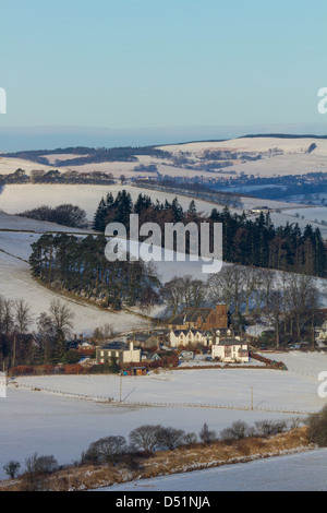 Winter Dawn over Broughton, Scottish Borders Foto Stock