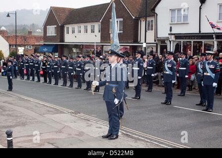 Wendover, Regno Unito. Il 22 marzo 2013. RAF Halton libertà di Vale Parade. Il corteo si celebra la concessione della libertà di entrata ad Aylesbury Vale il consiglio del distretto. Una "Libertà di entrata " è il più alto tributo che può essere pagato a qualsiasi organizzazione militare o di servizio. Credito: Andrew Spiers / Alamy Live News Foto Stock