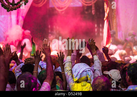 Holi in Barsana, Mathura distretto, Uttar Pradesh, India Foto Stock