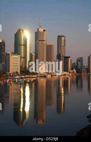 La mattina presto sulla città di Brisbane Queensland Australia Foto Stock