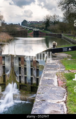 Caen Hill blocca Devizes, Wiltshire - Inghilterra Foto Stock