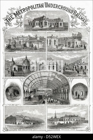 La nuova metropolitana di Londra che si è aperto il 10 gennaio 1863. Foto Stock