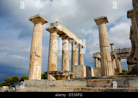 Tempio di Aphaia nell'isola greca di Aegina, Grecia Foto Stock