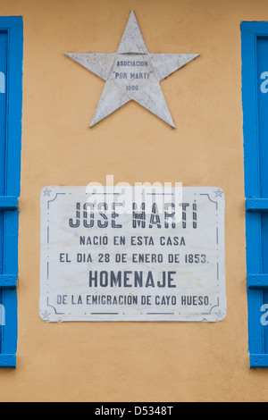 Cuba, La Habana, La Habana Vieja, luogo di nascita di José Marti, padre di indipendenza cubana Foto Stock