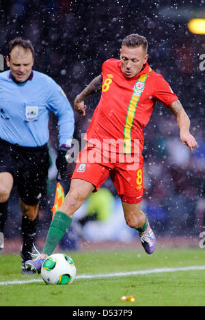 Glasgow, Scotland, Regno Unito. Il 22 marzo 2013. Craig Bellamy in azione durante la Coppa del Mondo di Calcio 2014 Gruppo A Qualifing gioco tra la Scozia e il Galles in Hampden Park Stadium. Credito: Colin Lunn / Alamy Live News Foto Stock