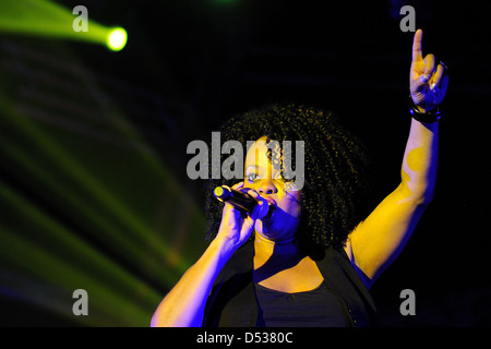 Barcellona, Spagna - 19 Luglio: Richard Melville Hall, frontman della band Moby, suona al Poble Espanyol su luglio 19, 2011. Foto Stock