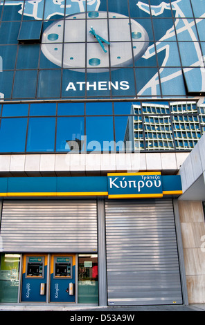 Banca di Cipro ad Atene, Grecia chiusa per giorni durante la crisi del settore bancario Marzo 2013 Foto Stock