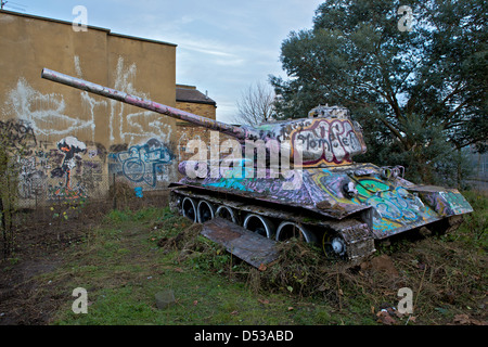 T-34 Serbatoio sovietica a Mandela Way, Londra Foto Stock