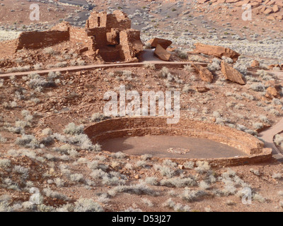 Wupatki National Monument. Rovine di Adobe le abitazioni degli Indiani Pueblo vicino a Flagstaff, in Arizona, Stati Uniti d'America Foto Stock