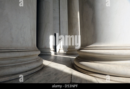 Pilastri del Thomas Jefferson Memorial Washington DC, pilastri, Pillared, piler, supporto, colonna, Tidal Basin, Washington Mall, Foto Stock