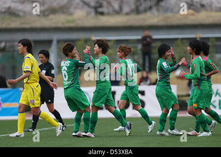 NTV Beleza team group, Marzo 23, 2013 - Calcio /Soccer : Plenus Nadeshiko League 2013 tra NTV Beleza 2-0 FC Kibikokusaidaigaku Charme a Ajinomoto Stadium West Campo, Tokyo, Giappone. (Foto di YUTAKA/AFLO SPORT) [1040] Foto Stock