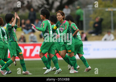 NTV Beleza team group, Marzo 23, 2013 - Calcio /Soccer : Plenus Nadeshiko League 2013 tra NTV Beleza 2-0 FC Kibikokusaidaigaku Charme a Ajinomoto Stadium West Campo, Tokyo, Giappone. (Foto di YUTAKA/AFLO SPORT) [1040] Foto Stock