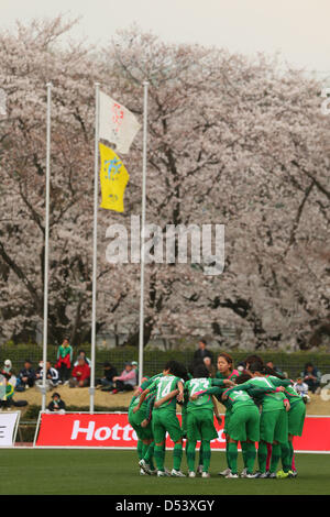 NTV Beleza team group, Marzo 23, 2013 - Calcio /Soccer : Plenus Nadeshiko League 2013 tra NTV Beleza 2-0 FC Kibikokusaidaigaku Charme a Ajinomoto Stadium West Campo, Tokyo, Giappone. (Foto di YUTAKA/AFLO SPORT) [1040] Foto Stock