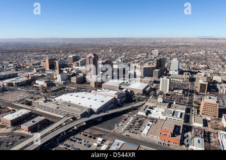 Albuquerque New Mexico downtown vista aerea. Foto Stock