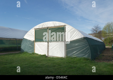 Per impieghi pesanti polly tunnel utilizzato per colture in anticipo pronti per la semina precoce e la crescita invece di serra Foto Stock