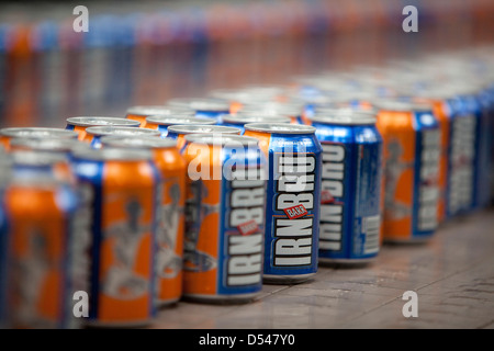 Scozia drink preferito Irn-Bru prodotta A G Barr, Glasgow. Foto Stock