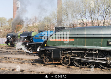 Locomotive a vapore a Barrow Hill, Derbyshire, Inghilterra Foto Stock