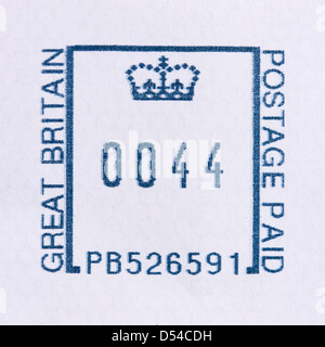 GB spese postali pagate marchio di affrancatura Foto Stock
