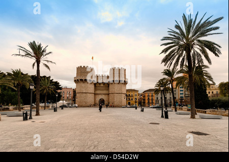 Torres de Serranos Valencia Foto Stock