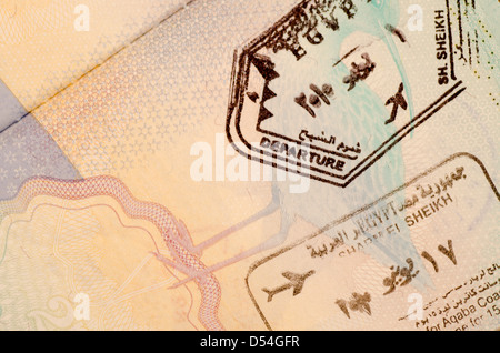 Timbrato il passaporto Foto Stock