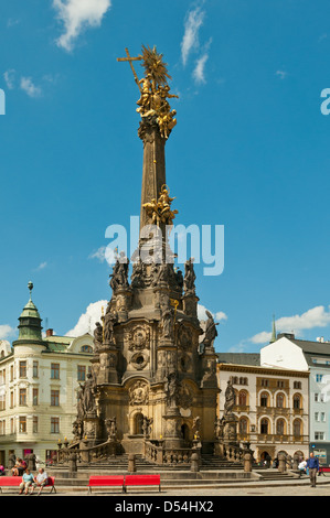 La Colonna della Santa Trinità, Olomouc, Moravia centrale, Repubblica Ceca Foto Stock