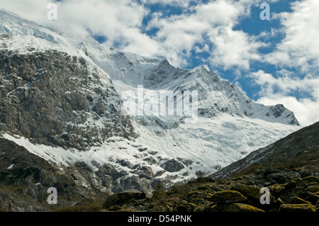 Rob Roy ghiacciaio, Matukituki Valle di Central Otago, Nuova Zelanda Foto Stock