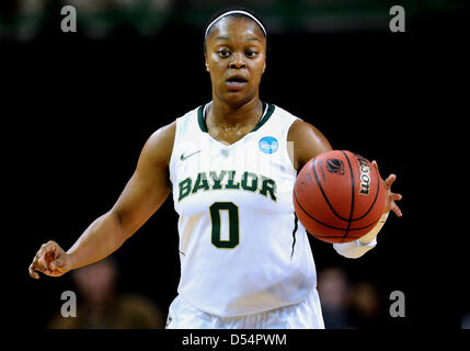 Marzo 24, 2013 - Waco, TX, Stati Uniti - Marzo 24, 2013..Baylor guard Odyssey Sims #0 durante il primo round di NCAA femminile di pallacanestro di torneo regionale al centro di Ferrell a Waco, TX. Baylor sconfitta di prateria A&M 82-40 per avanzare al secondo turno. Foto Stock