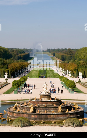 Giardini nel Palais de Versailles, Parigi, Francia Foto Stock