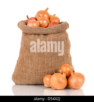 Cipolle in sacchetto Foto Stock