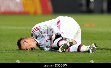 Giocatore danese Niki Zimling nella Coppa del Mondo 2014 qualifica partita di calcio Repubblica Ceca contro la Danimarca a Olomouc, Repubblica Ceca, Venerdì, Marzo 22, 2013. (CTK foto/Jaroslav Ozana) Foto Stock