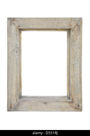 In legno antico picture frame isolati su sfondo bianco. Foto Stock