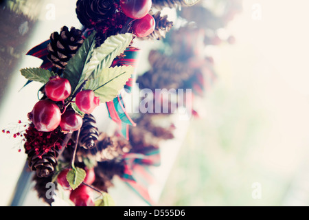 Close up della ghirlanda di Natale Foto Stock