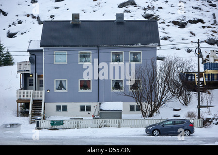 Appartamento gjenreisingshus case havoysund strandgata finnmark Norvegia europa Foto Stock